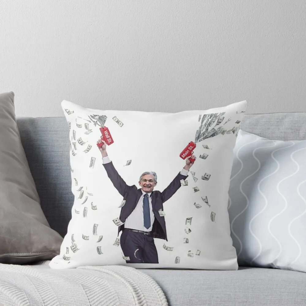 Jerome Powell Money Printer Throw Pillow Pillowcases For Pillows Pillowcases Bed Cushions Sofa Cushions Covers pillow