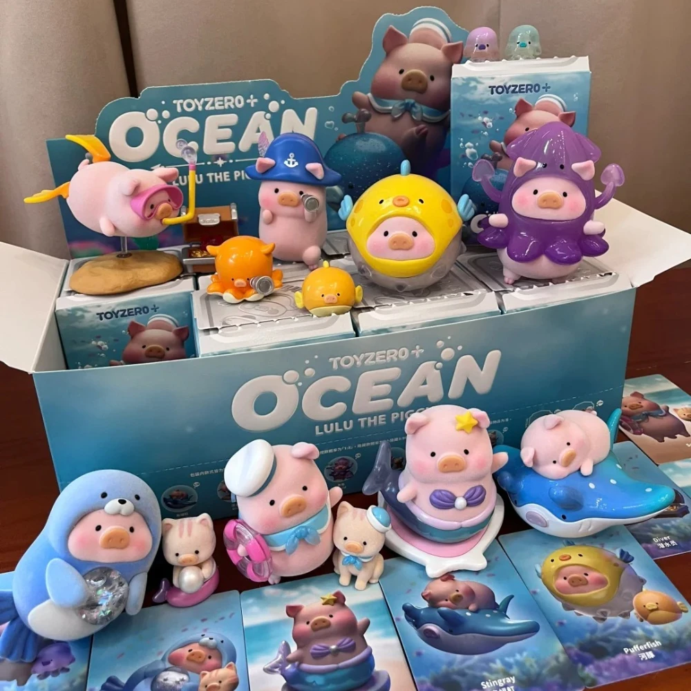 

Lulu Pig Ocean Series слепая коробка Kawaii Tide Player сюрприз Mystery Box Дисплей игрушки Настольная коллекция Таинственный подарок-сюрприз