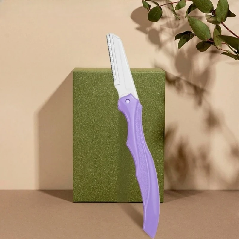 الحاجب التشذيب سكين الحاجب الوجه الحلاقة للنساء المهنية مقص حواجب مع مشط أداة قص الحواجب مكشطة الملحقات #2