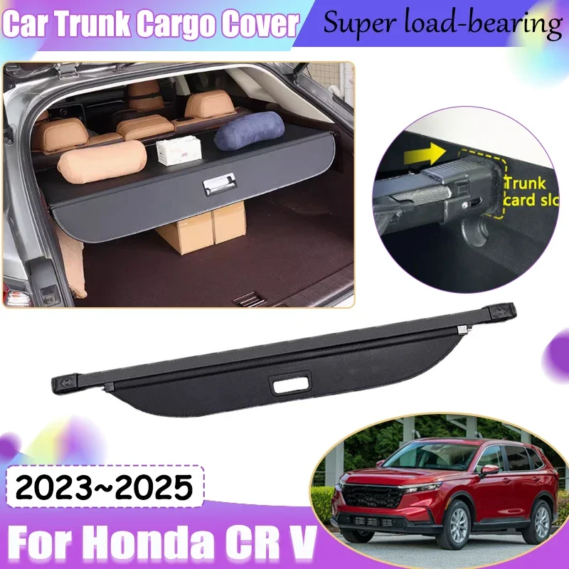 Car Trunk Curtain For Honda CR V 2023 Accessories CRV CR-V EX-L AWD 2024 2025 Retractable Elastic Mesh Luggages Car Accessories