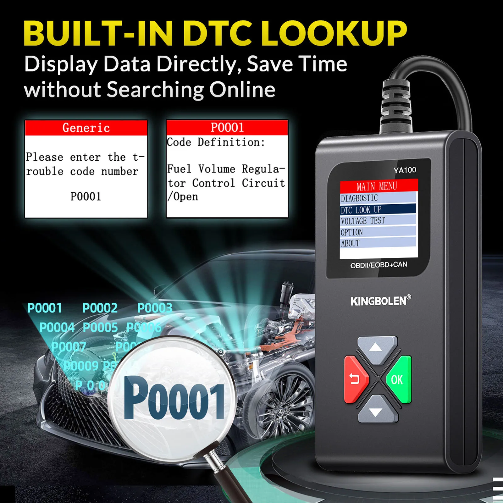 

OBD2 EOBD Car Scanner Automotive Diagnostic Tools 12V 16PIN Code Reader Check Engine Lifetime Free Update