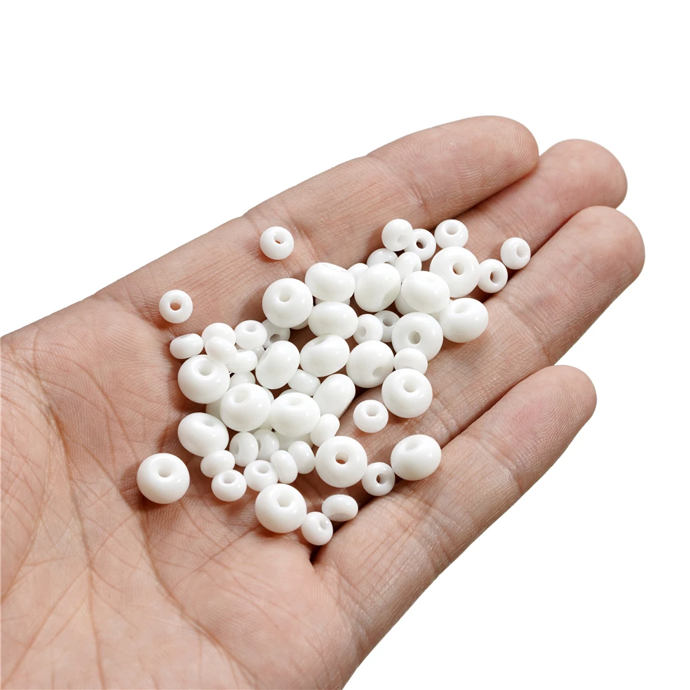 20g/Lot 5/8mm White Round Glass Loose Spacer Seed Beads DIY Bracelet Necklace For Jewelry Making DIY Handmade Accessories