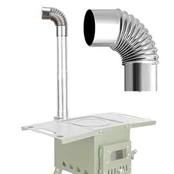 스토브 굴뚝 파이프, 스테인레스 스틸 45 ° 엘보 굴뚝 라이너, 벤드 멀티 플루 스토브 파이프, 가스 연기 배기 파이프, 쉬운 설치 