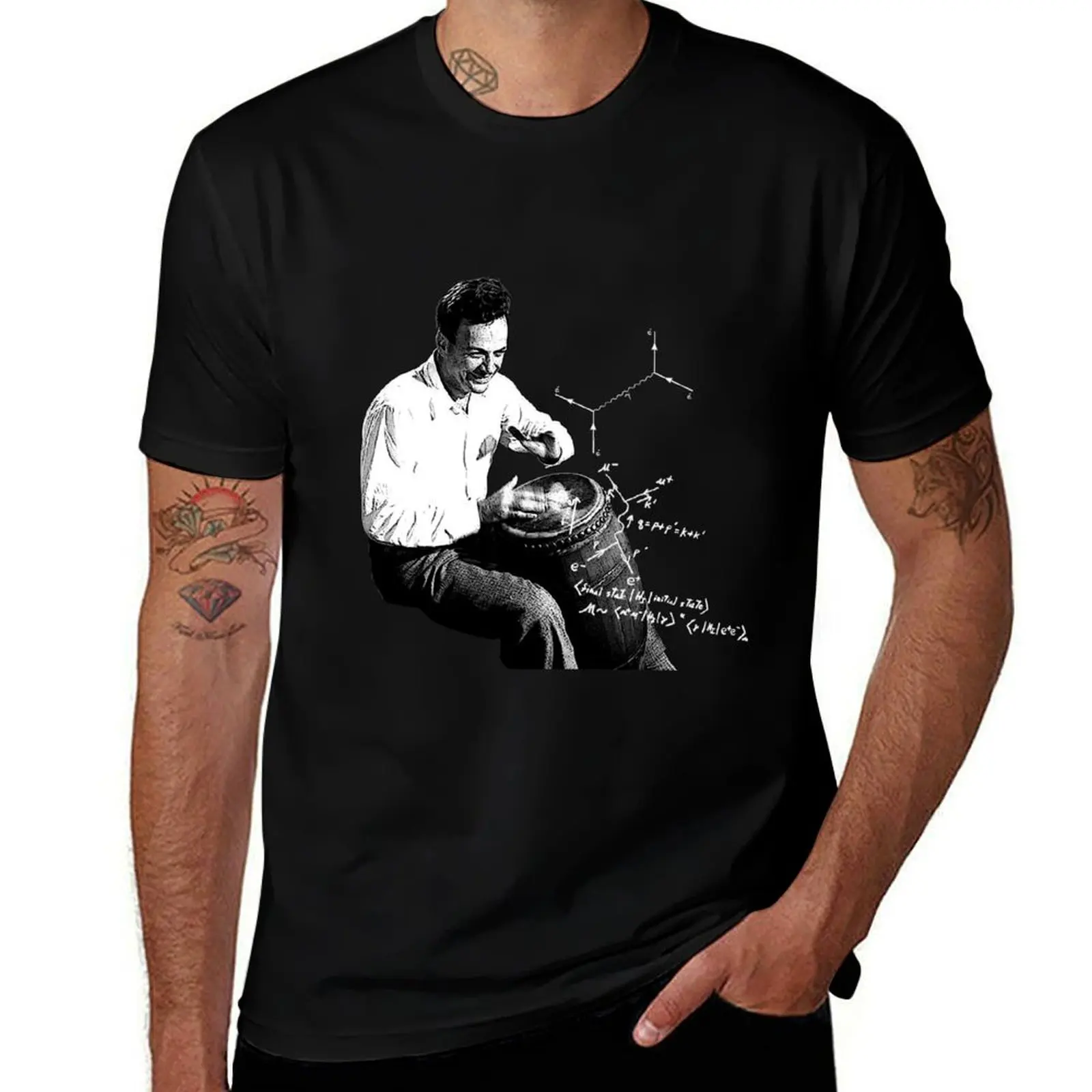 Richard Feynman Bongos T-Shirt Plus Size Comfort Fit Tee T-Shirt