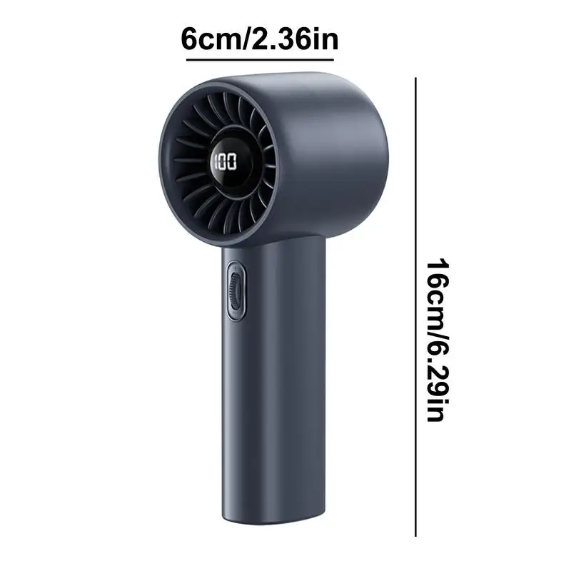 Portátil Handheld Cooling Desk Fan, Fãs de bolso com display LED, Ventilador de viagem pessoal, Velocidade ajustável, Poderoso
