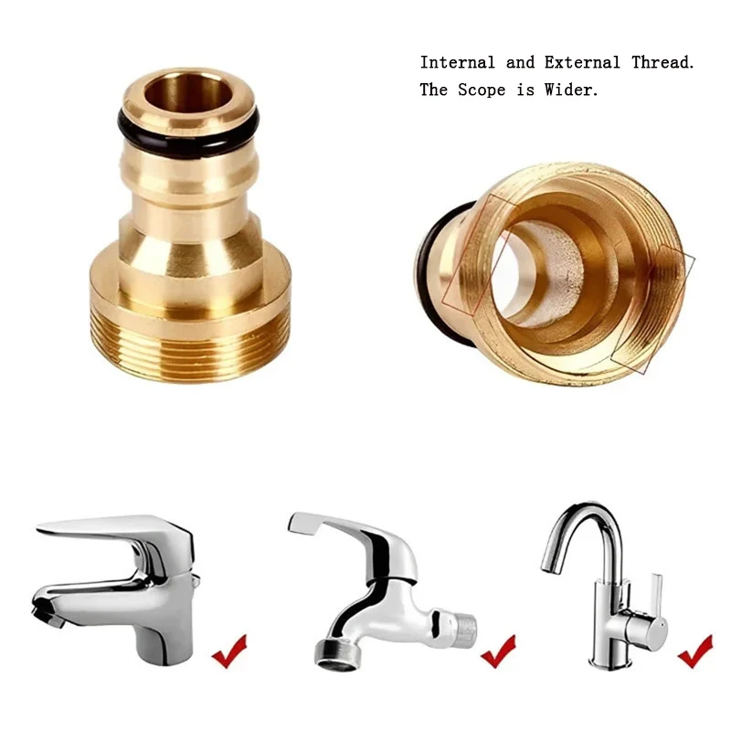 1/2/5PCS Universal Tap Kitchen Brass Tap Thread Connector Mixer Faucet Hose Adaptor Basin Fitting Garden Watering Garden Tools