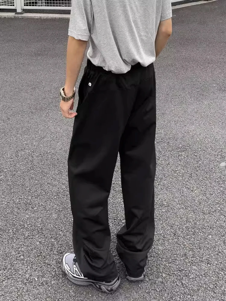 

Cleanfit Loose Men's Summer Casual Pants Ice Silk Qui Dry Thin Wide Leg Straight Cut Loose Fit Youth Faion Breathable