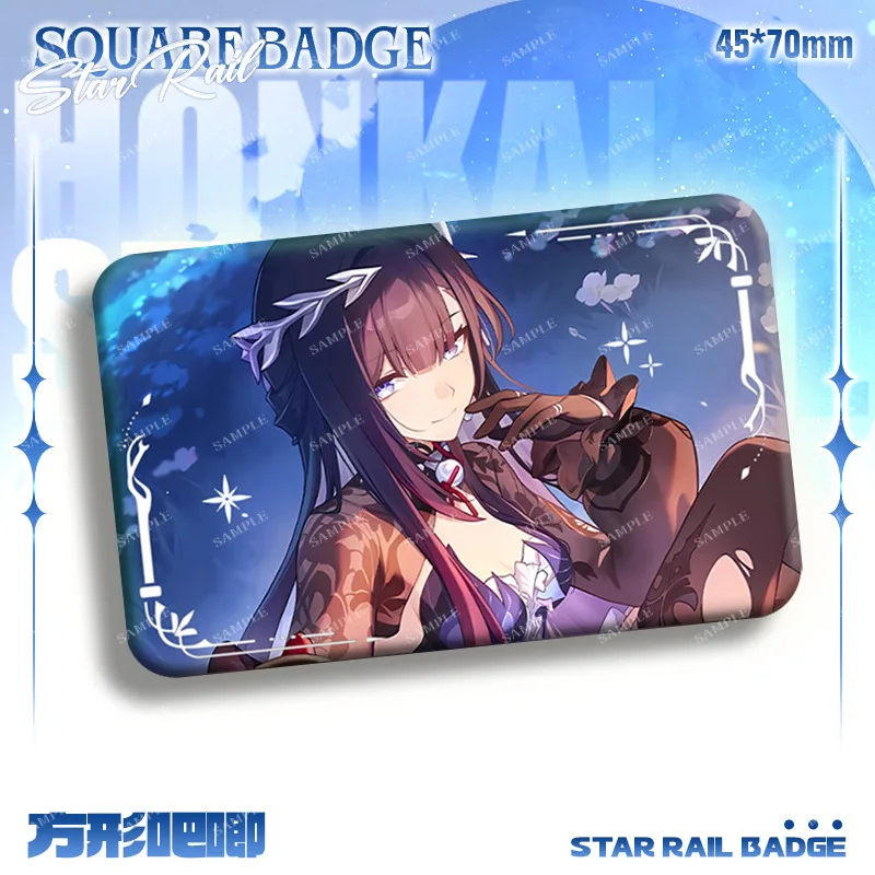 Game Honkai Star Rail New Square Badge Hysilens Castorice Phainon Cyrene Metal Brooch Anime Cosplay Accessories Anaxa Xmas Gifts - Image 5