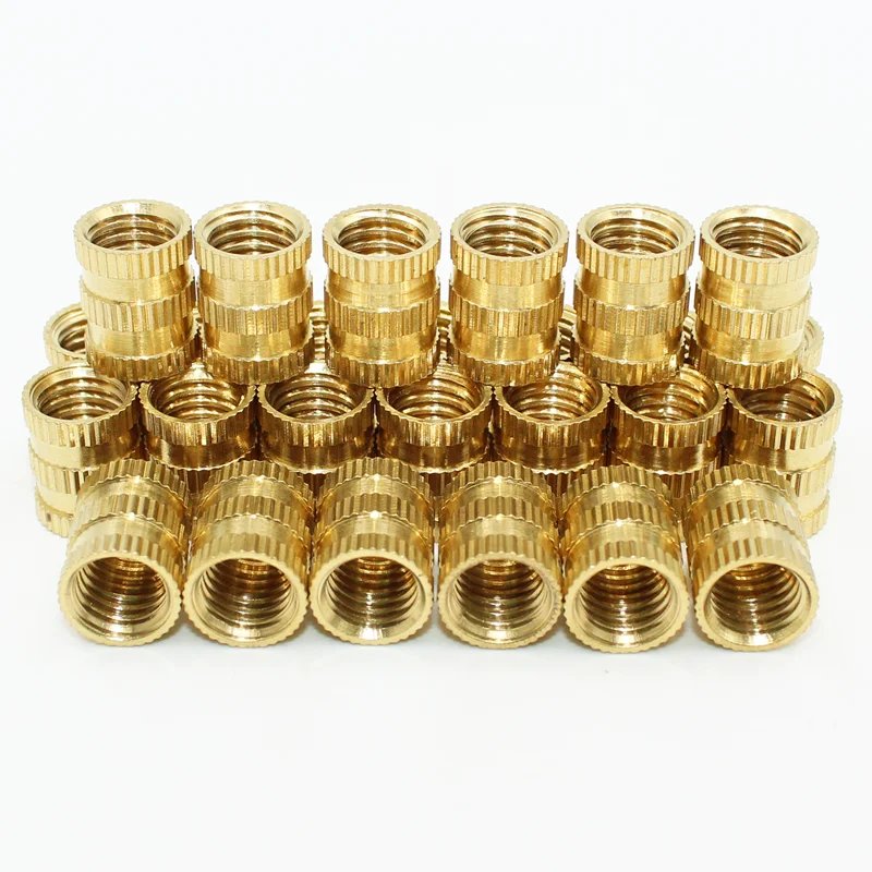 Brass Heat Set Insert Nuts M8 M10 Hot Melt Nut Insert Thread Knurled Double Twill Embedment Copper for 3D Printing Plastic Kit