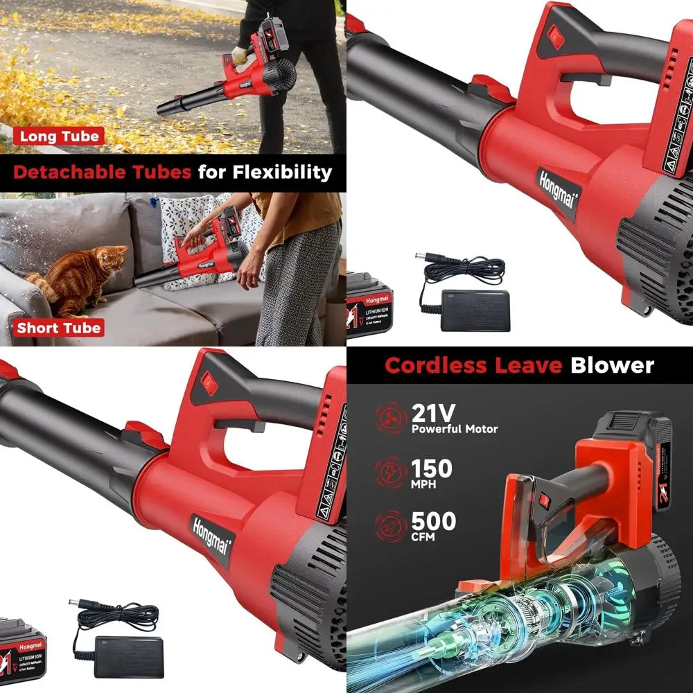 

21V Lightweight Cordless Leaf Blower 4.0Ah: Quiet Operation for Yard, Garden, and Daily Clean-Up
