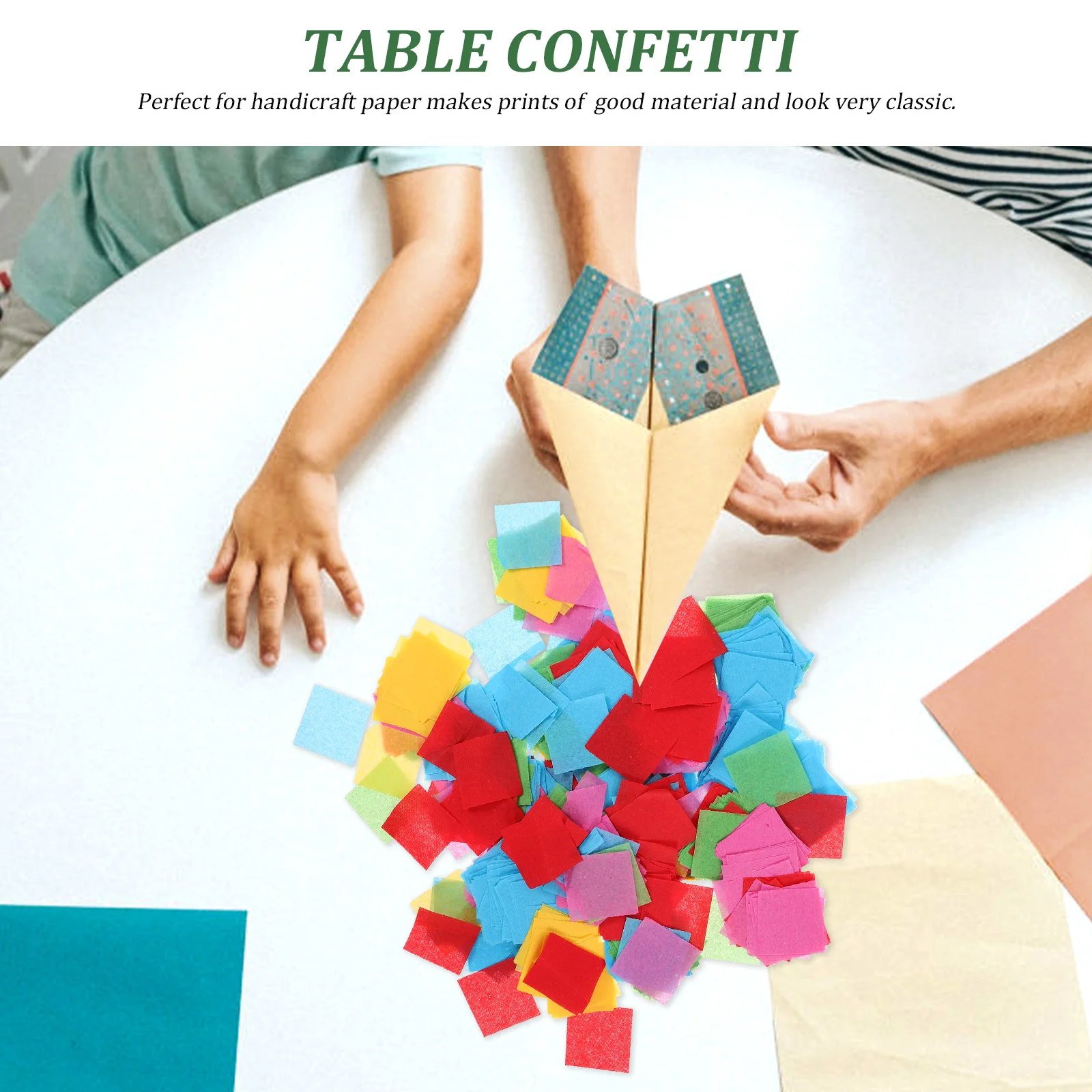 

Color Paper for Crafts Tissue Mosaic Decorative Squares Bulk Decoration Round Confetti Gift