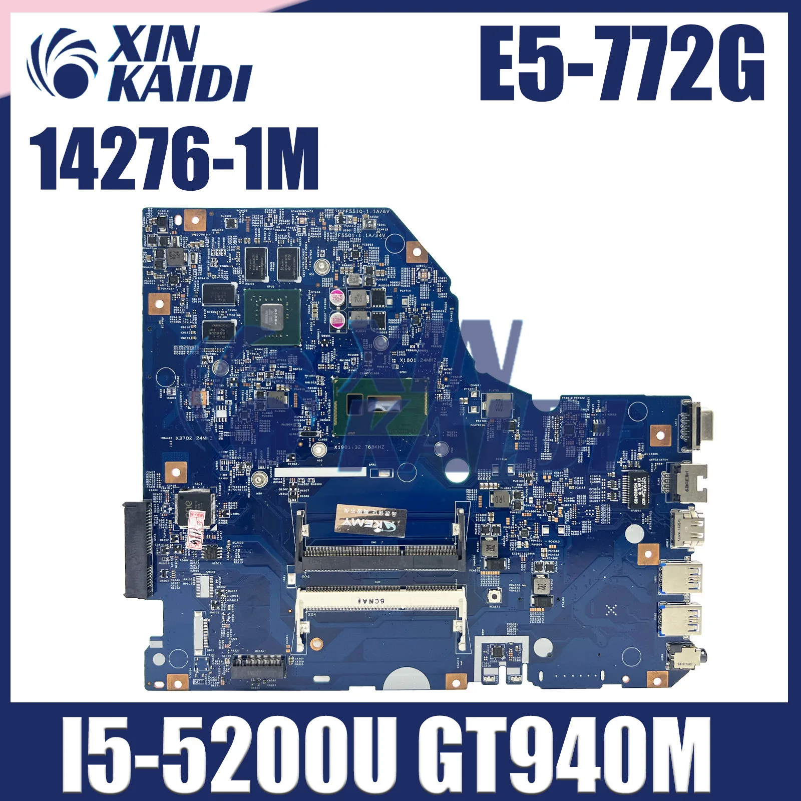 14276-1M NBMV911001 NBG2C11005 Mainboard For Aspire E5-772G 773G N15W1 P277 P278 Motherboard I5-5200U CPU 940M V2G