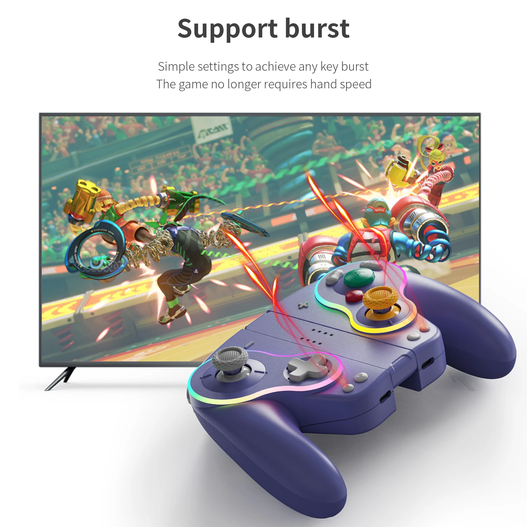 

LinYuvo Retro joy cons romote gamepad for Switch/OLED with Turbo Ergonomic&Hall Effect Joysticks Dual-motor vibration