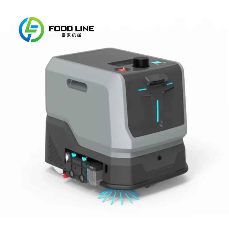 Customized Small Commercial AI Self Cleaning Floor Cleaning Robot 350mm Width 10L Water Tank Vacuum Mop Machine For Hotel Office