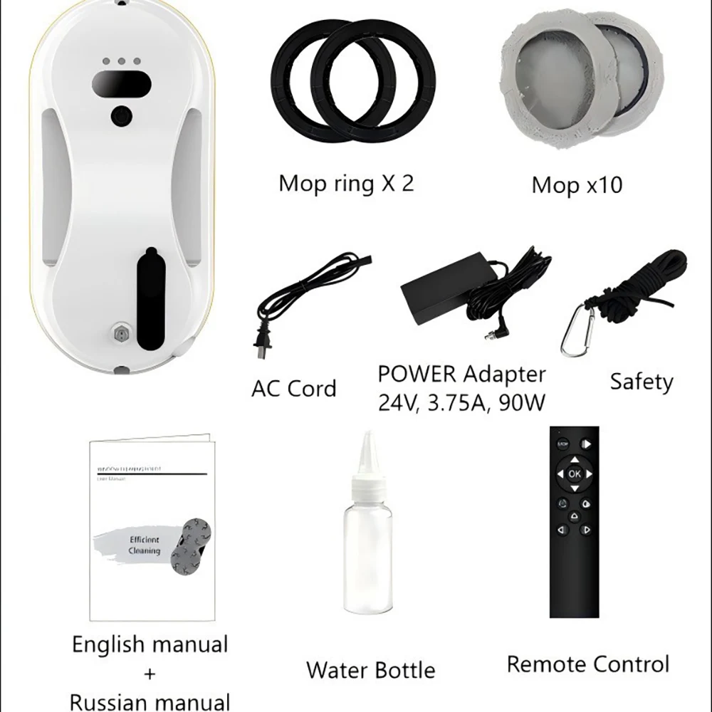 مصنع الجملة الذكية مُنظف نوافذ روبوت سوبر شفط اللاسلكية زجاج النافذة الكهربائية غسالة مع جهاز التحكم عن بعد