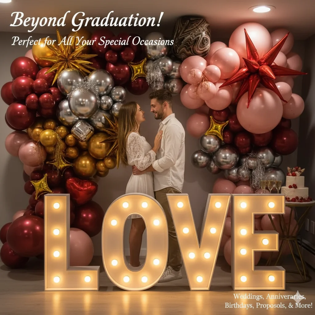 

70-120cm Tall LED Letter Light Up LOVE Sign Battery Powered Marquee Decor for Wedding Proposal Anniversary Party or Romantic S