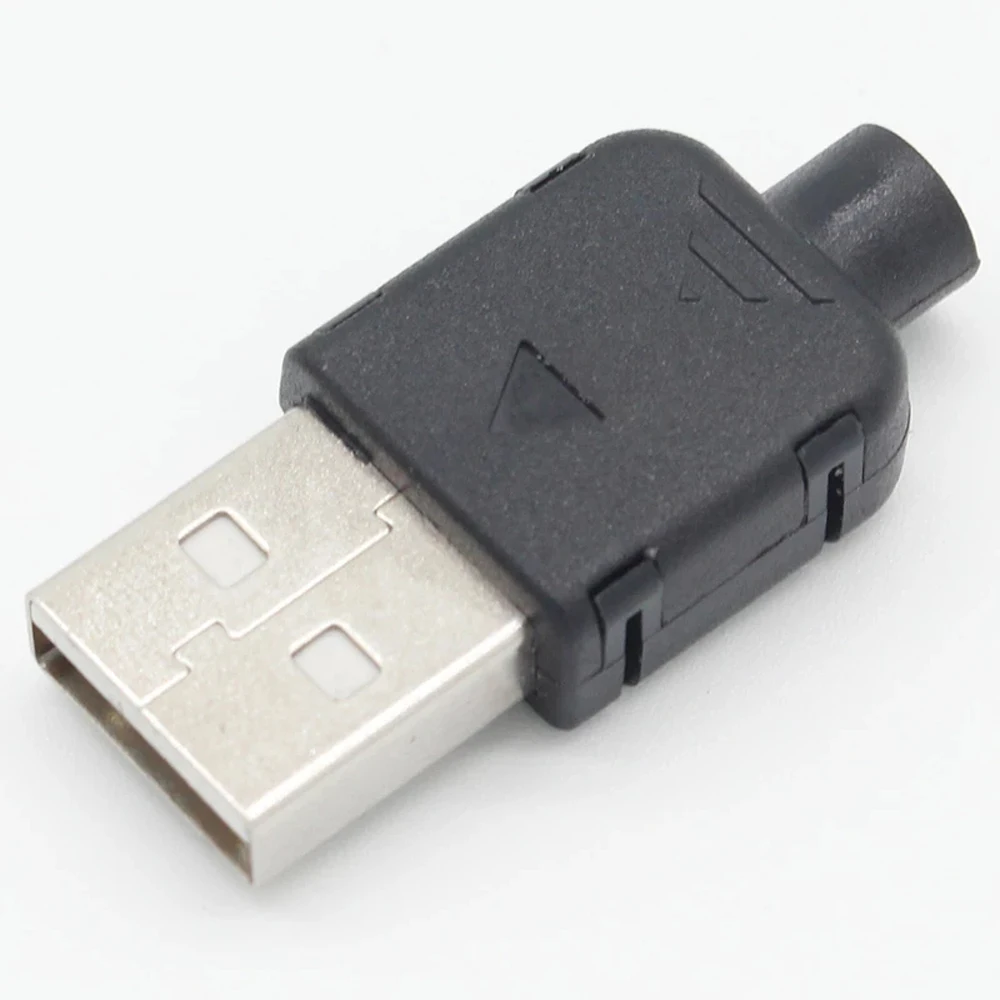 Conexión de datos de montaje 4 pines tipo A negro macho USB enchufe USB conector USB 2,0 adaptador USB