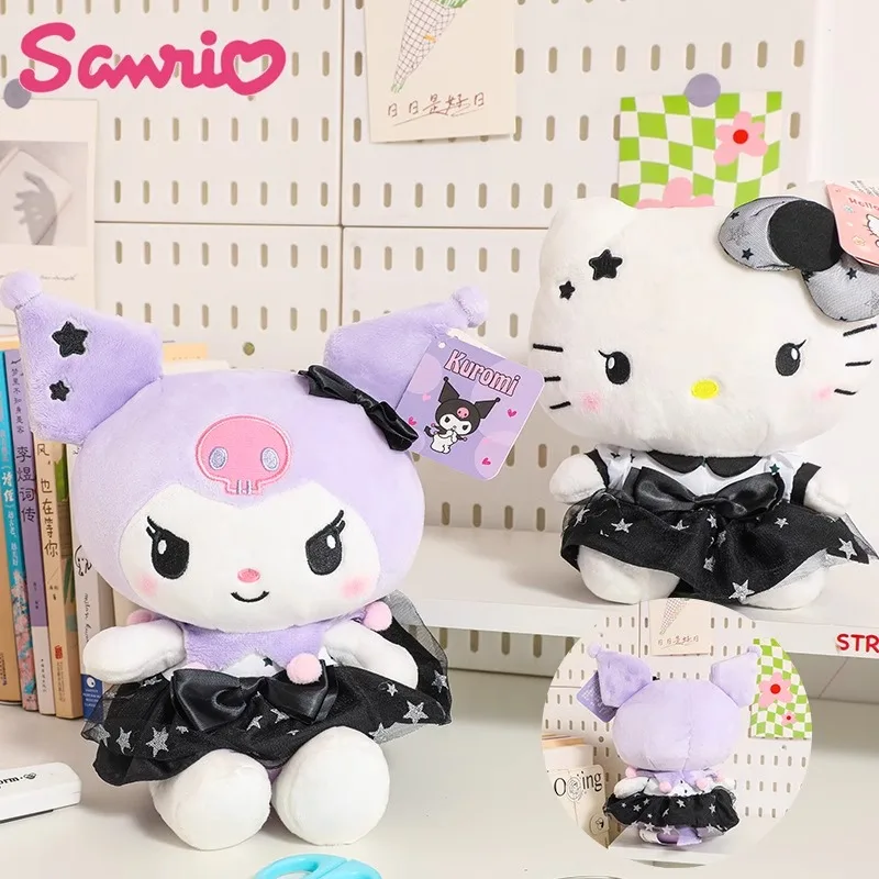 

Sanrio Kawaii Hello Kitty Kuromi плюшевая игрушка мультфильм и милый детский спутник для сна удобная и мягкая кукла
