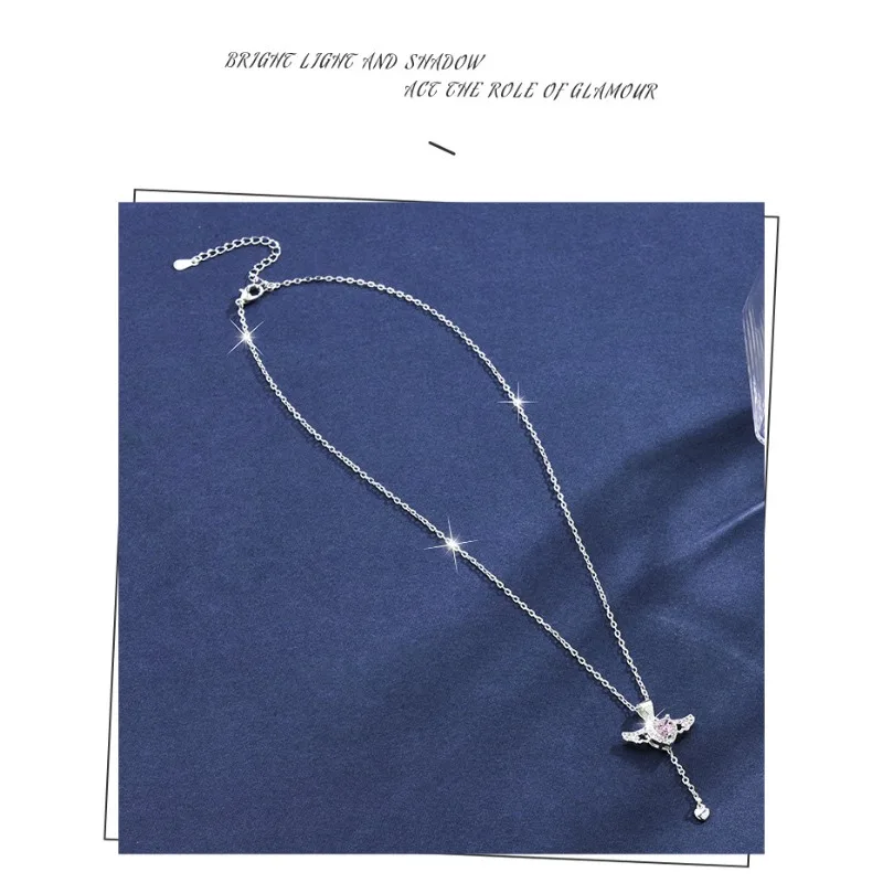 

Cupid's Heart necklace for women, fashionable romanticism angel wing collarbone chain, heart wing accessory