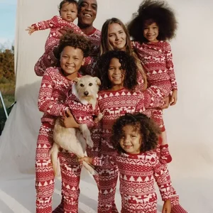 2024 Neues Weihnachts -Kombinieren Pyjamas Muttervater Kinder Kinder Kinder Kleidung Baby & Hund Jumpsuit PJS Weihnachtsfamilie sehen schöne Kleidung aus 10 Hauptverkaufskleidung für dieselbe Familie - №9