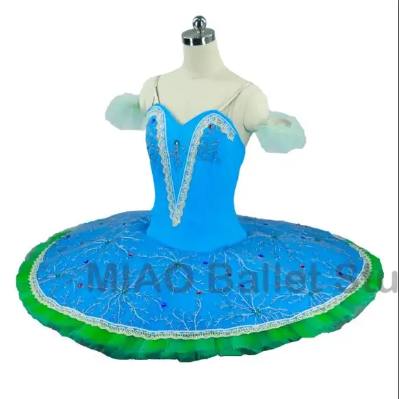 Lago azul profissional ballet tutus panqueca para meninas bailarina palco traje clássico tutu ballet vestido feminino azul 0039