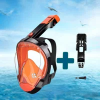 Máscara de Snorkel Completa con Soporte Desmontable para Cámara, Máscara de Buceo y Natación con Vista Amplia, Antivaho y Anti-Fugas para Adultos y Jóvenes