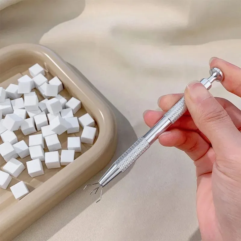 Soft Nail Art Sponge Gradient Stamping Tool Fade Color Manicure Dotting Pen Polish Gripper for Professional & Home Use