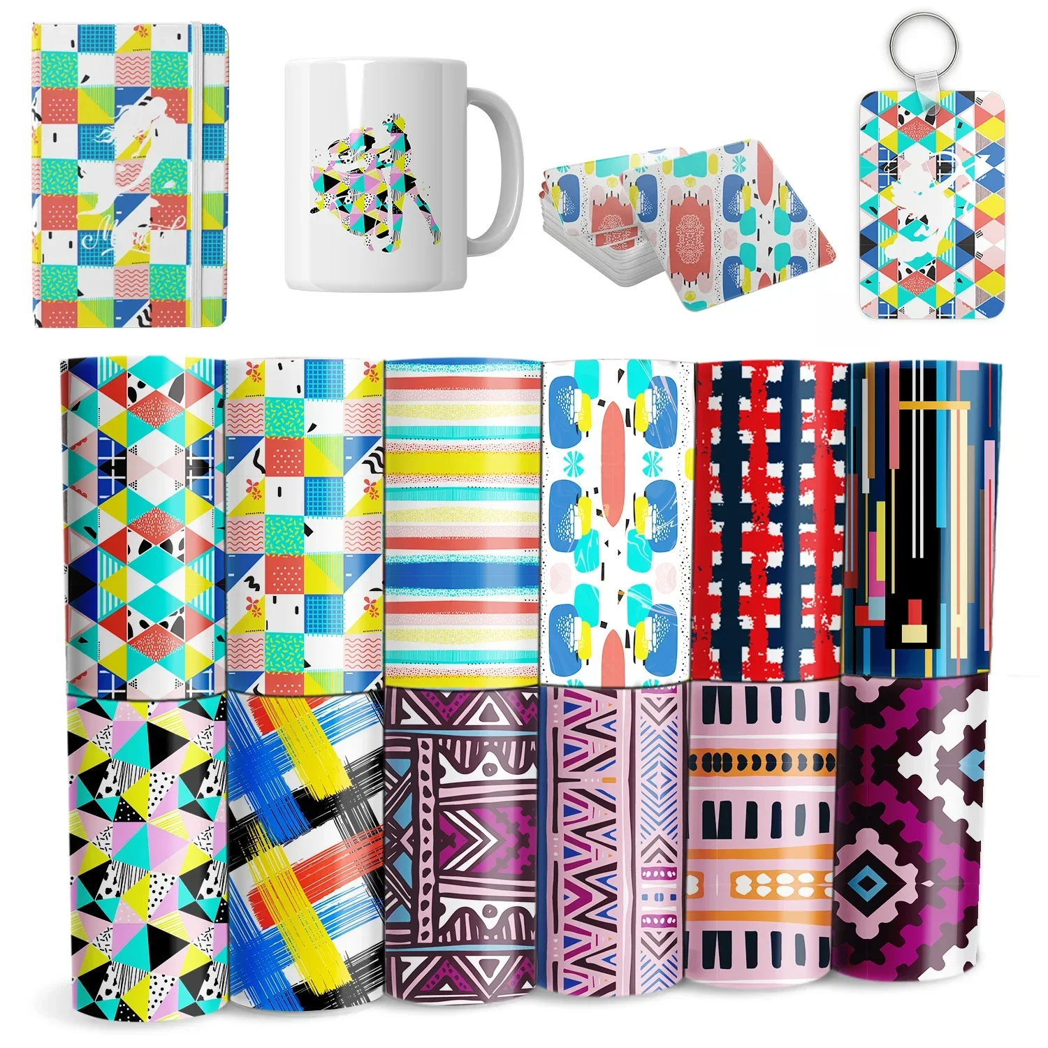 XFX 1 PCS Transfer Vinyl Ink 12*12 IN Geometry Sublimation Transfer Paper Printable Heat Transfer Paper for Mugs T-Shirts DIY