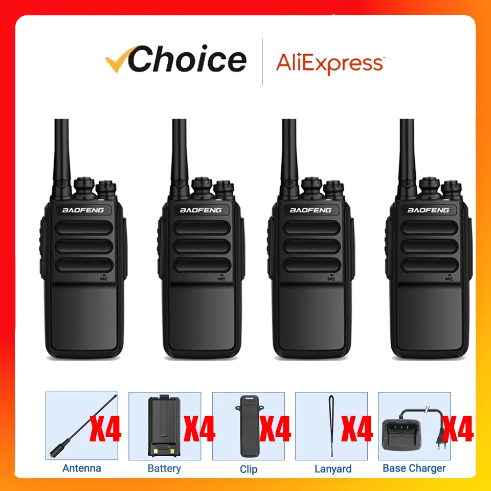 Baofeng Official Store BF C3 4Pcs FRS/PMR Hiking Mini Two Way Radio 2 Watt Walkie Talkie for Christmas Gift