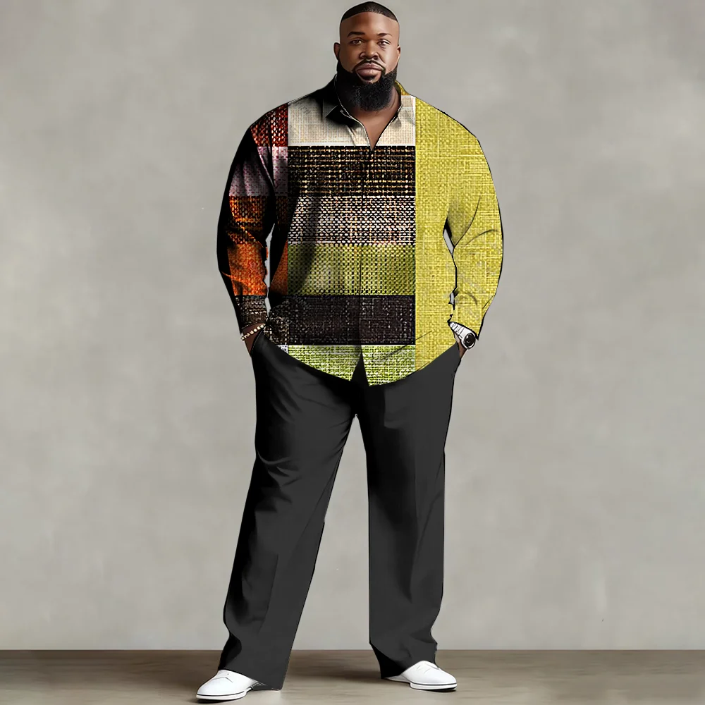 

Комплект мужской рубашки больших размеров S-9xl: шотландский современный стиль — смесь мягкого хлопка, гладкие асимметричные клетчатые принты, устойчивые к морщинам,