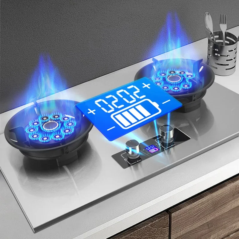 Gas Stove Wholesale Price High Power 2 Burner Stainless Steel Battery Smart Cooker China Burner Gas Stove for Home