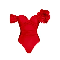 Sexy 3D Flower Bikini Set Brazilian Biquini Low Waist Swimwear Push Up SwimSuit Women Solid Swimwear Sexy Beach Wear Female 4