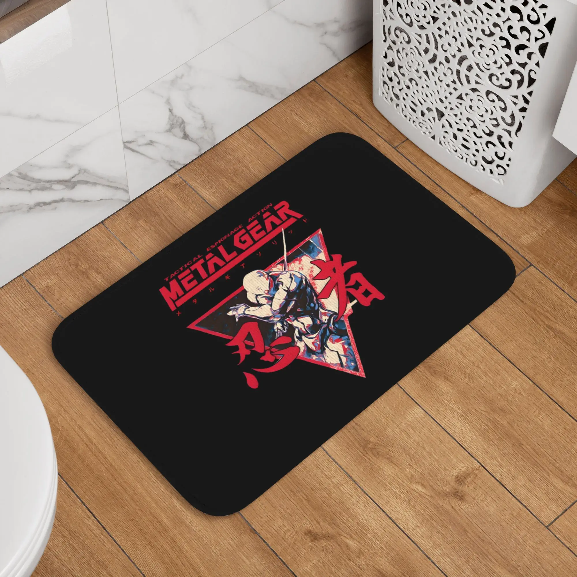 Metal Gear Solid Stealth Video Game Front Door Mat Anti-Slip Indoor Quick Dry Doormat Floor Bathroom Entrance Rug Carpet