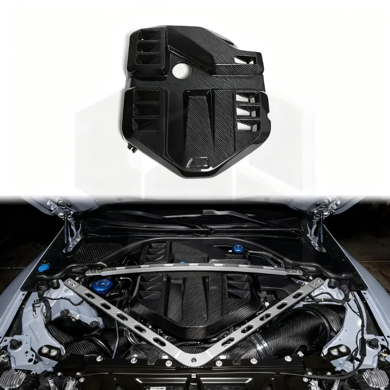 Dry Carbon Fiber S58 Engine Cover EVE Style for BMW M3 G80 G81 M4 G82 G83 M2 G87 Lightweight Heat Resistant Upgrade