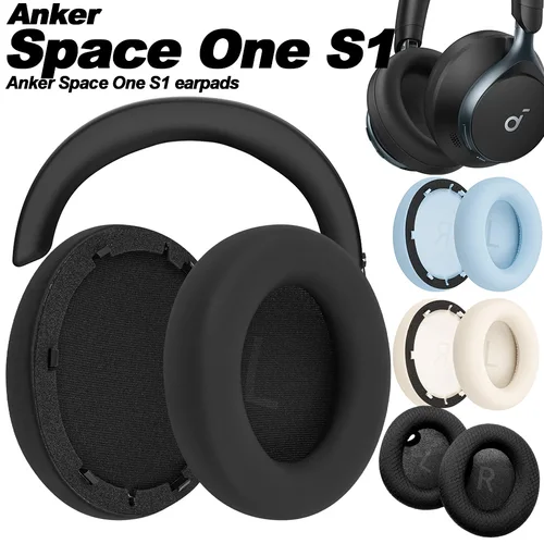 Almohadillas para auriculares Anker Space One S1, almohadillas rosas de repuesto, orejeras, cubiertas de memoria de malla, proteína de esponja