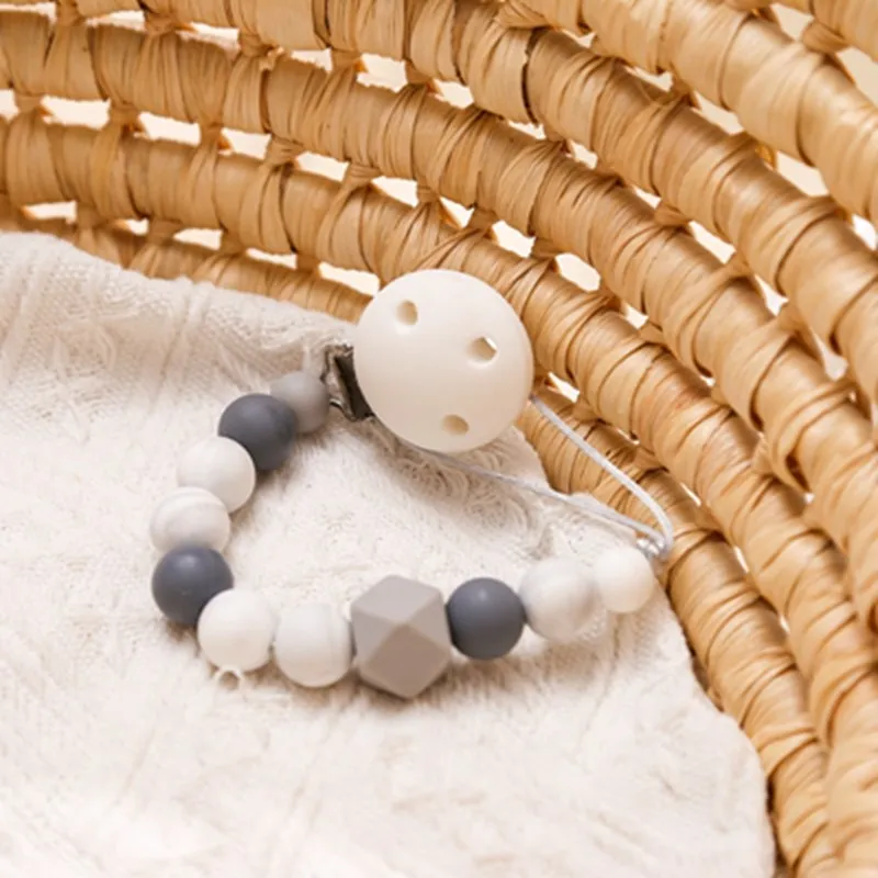 

Anti Loss Marble Sesame Bead Pacifier Chain With Pacifier Clip Silicone Bead Pendant Easy To Grasp And Play Pacifier Chain