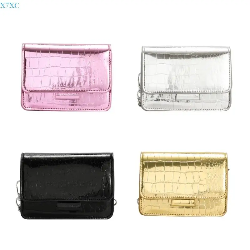 

X7XC Trendy Mini Square Crossbody Bag With Stone Texture Design Practical PU Leather Chain Strap For Women 2025 Summer