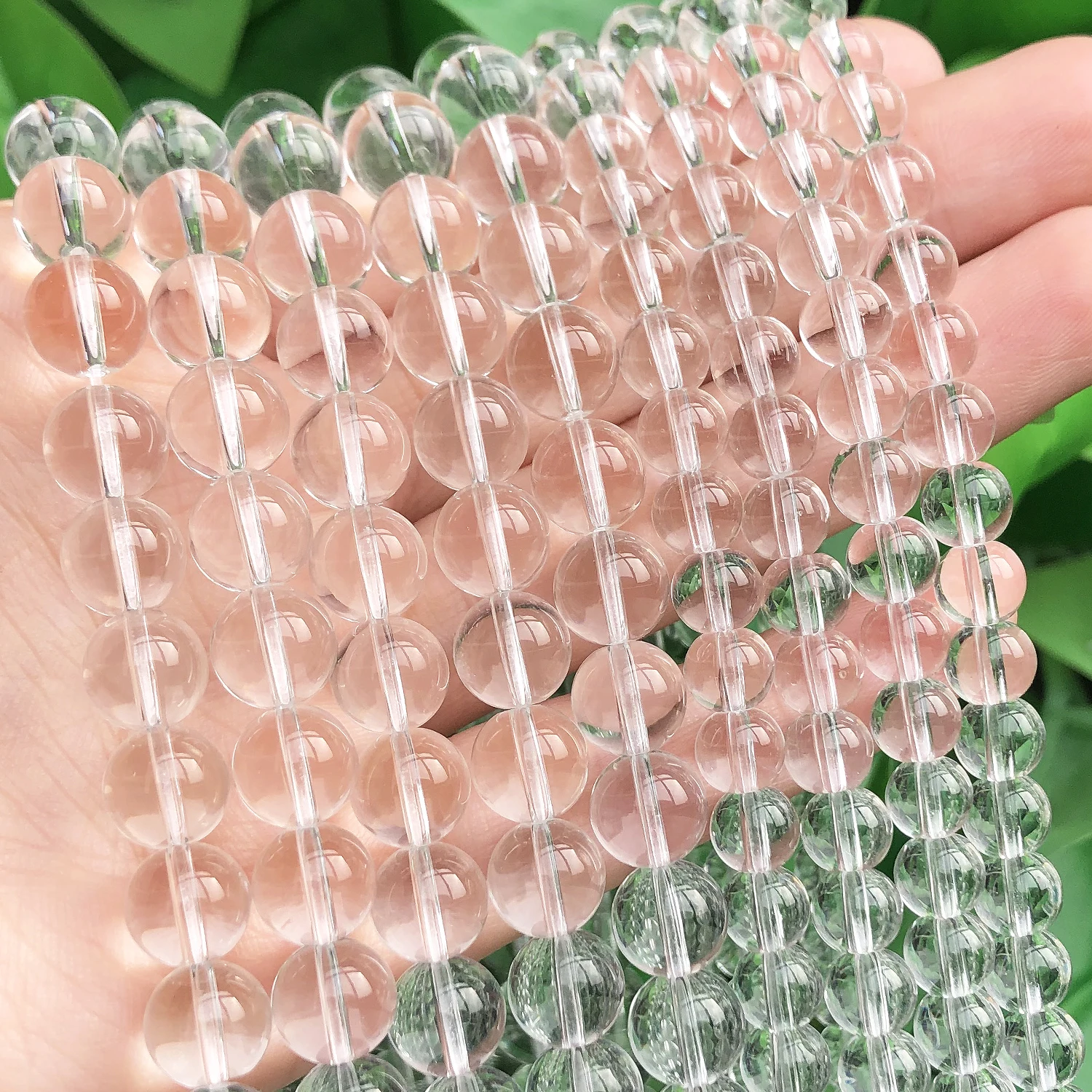 2 4 6 8mm przezroczysty kryształ kwarcowy okrągłe koraliki przezroczysty kamień naturalny luźne koraliki DIY akcesoria do tworzenia biżuterii bransoletki