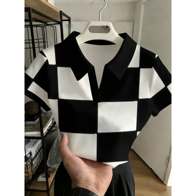 2026Women's Collared T-Shirt，Retro easy matching，Simple, elegant, and super slimming