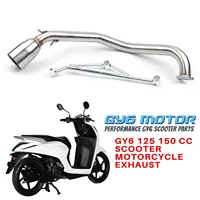 Tubo silenciador de escape de motocicleta GY6, sección delantera modificada, GY6, 125, 150 cc, motor 152QMI 157QMJ GY6