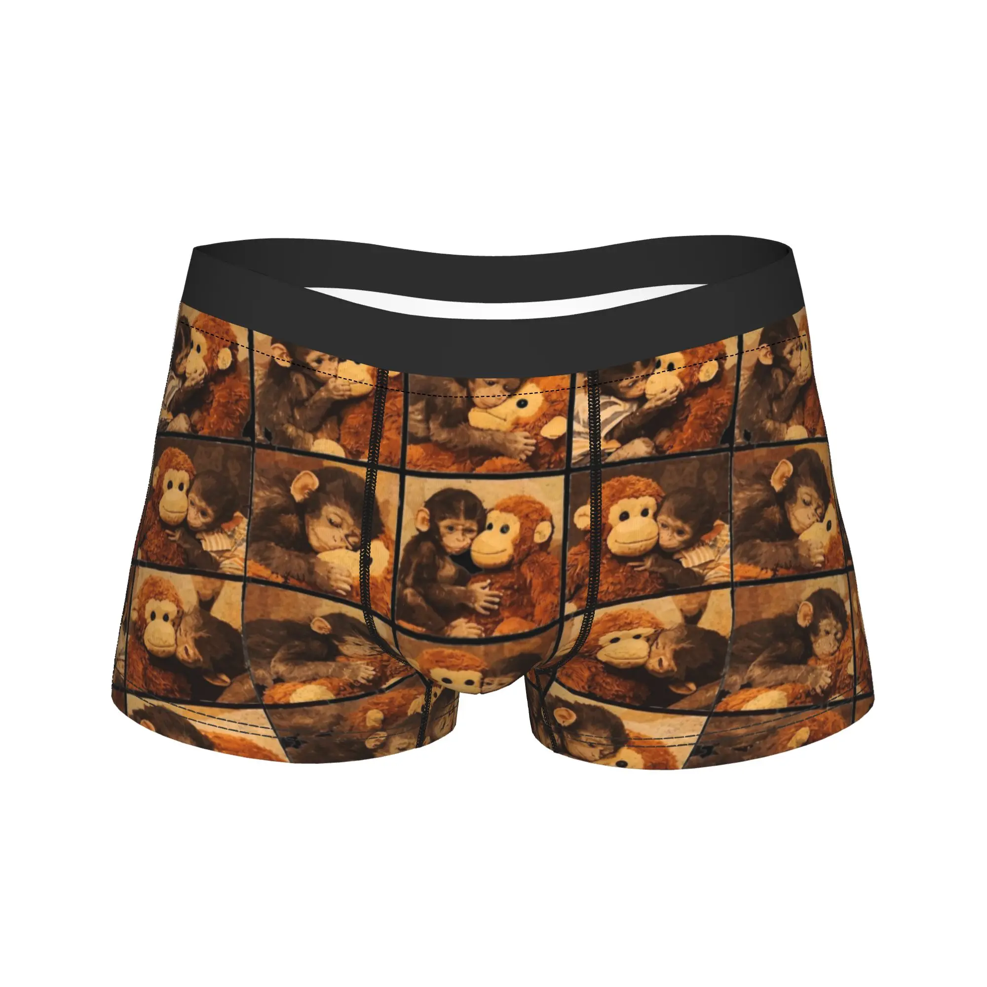 Calzoncillos bóxer divertidos para hombre con diseño de mono de peluche, regalo original