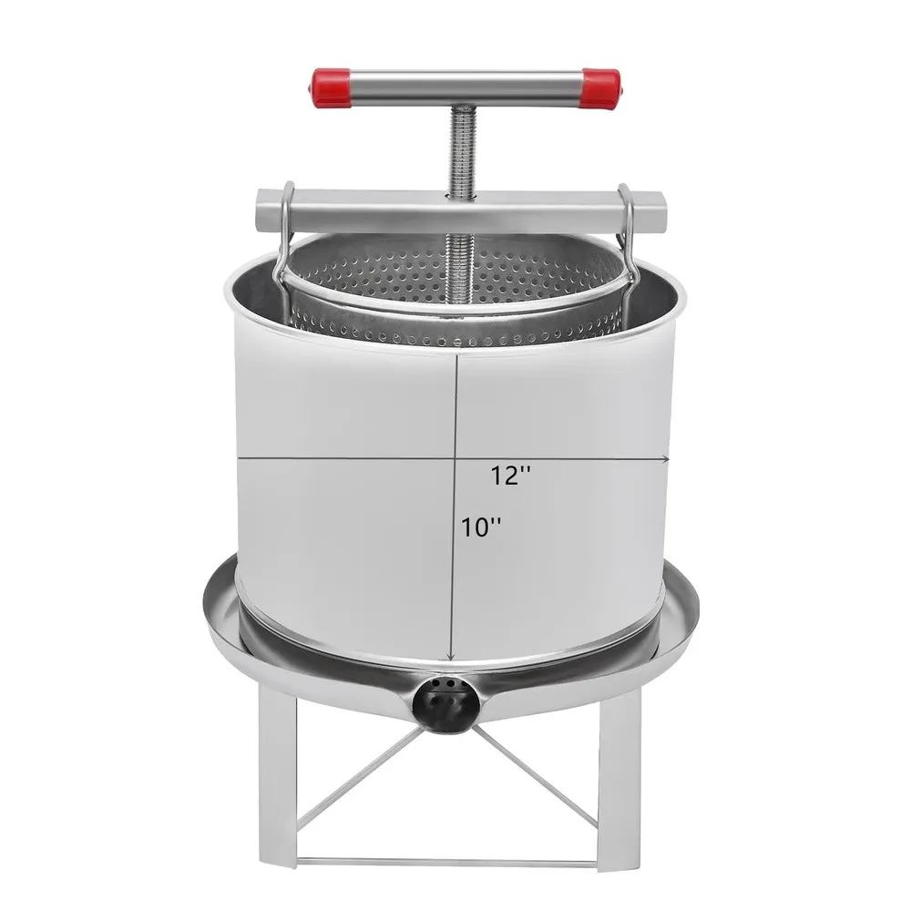 Fruit Wine Press 3.3 Gallon Manual Grape Presser for Wine Juice Making DIY Large Fruit Honey Presser Apple Cider Grape