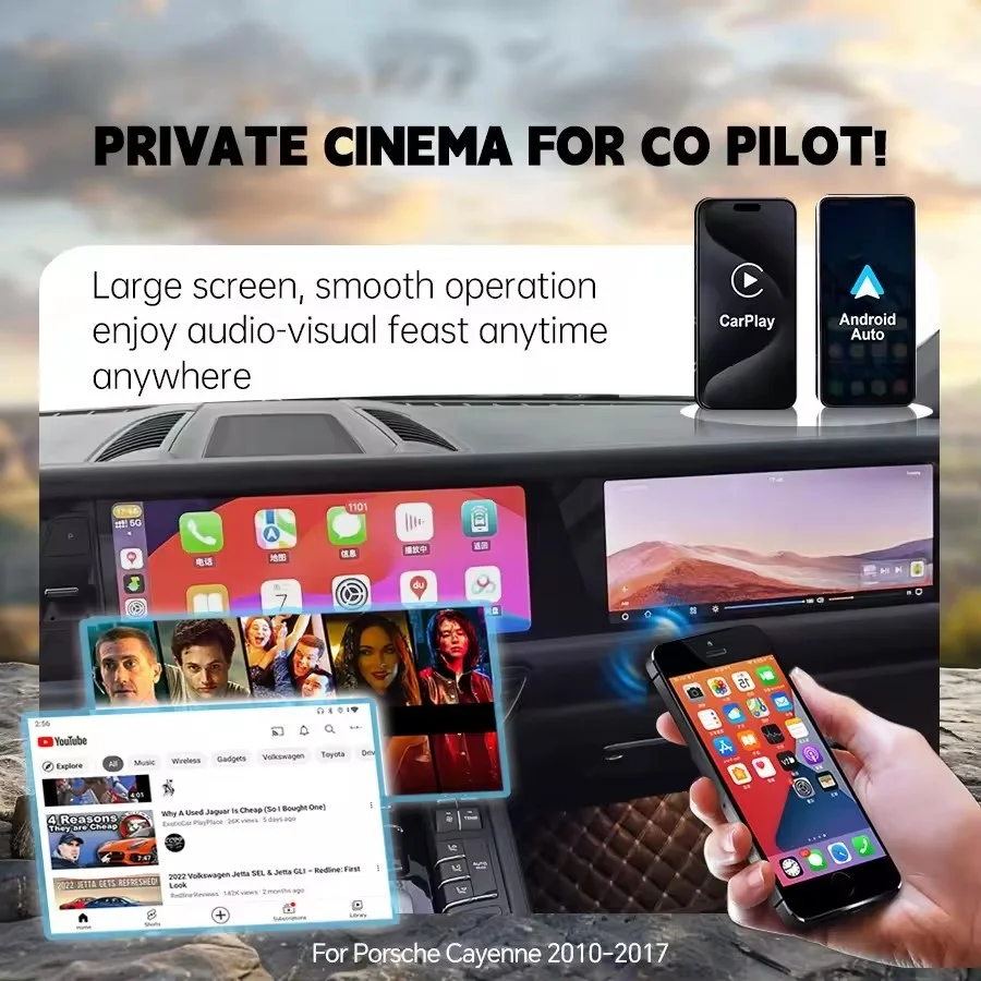 

25 Inch Dual Screen Carplay Android For Porsche Cayenne 2010-2017 NEW Car Radio GPS Navigation Multimedia Video Player Head Unit