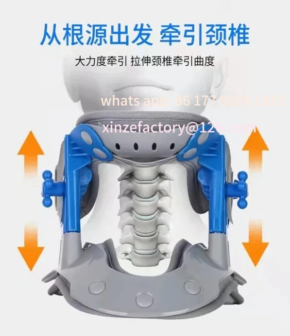Customizable Traction Device With Heat Hot Compression Neck Stretcher Collar Brace Spine Adjust Support Pain