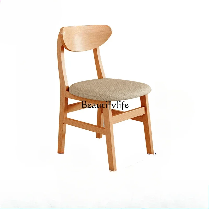 yj58 Solid wood home leisure back chair restaurant eating stool Nordic negotiation desk chair