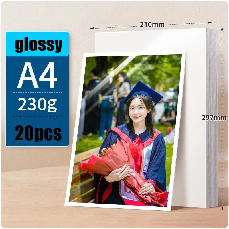 

Waterproof High Gloss Photo Paper A4/A3 RC Highlight Suede Inkjet Printing Paper for Photo Album Picture DIY Craft Customizable