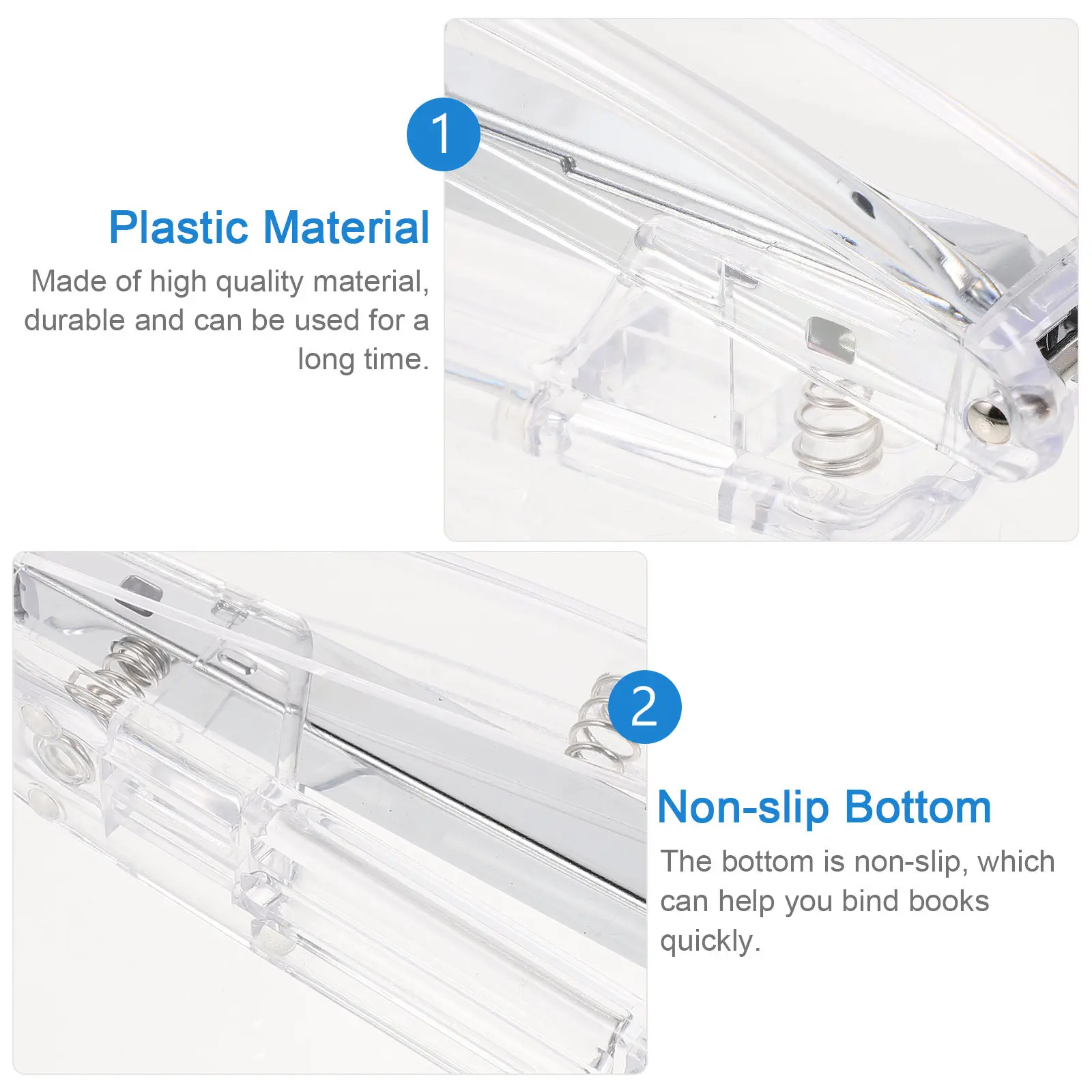 

1 шт. Прозрачный степлер, многофункциональный инструмент для скрепления, эффективное устройство для сшивания школьных проектов и офисных документов