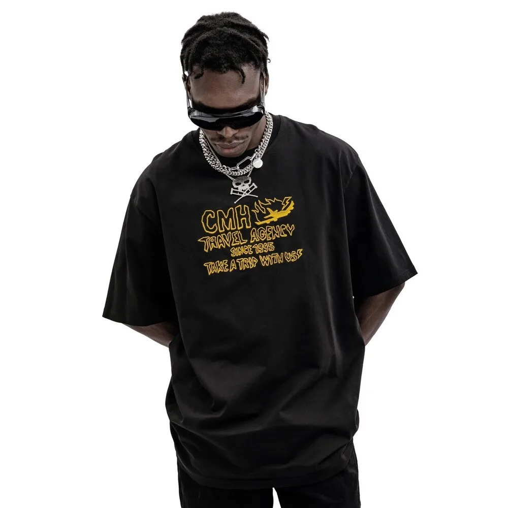 Harajuku Men T-Shirt Oversized Clothing Summer Loose Casual Tees Hip Hop Aesthetic Short Sleeve Graphic Streetwear Gothic Y2k