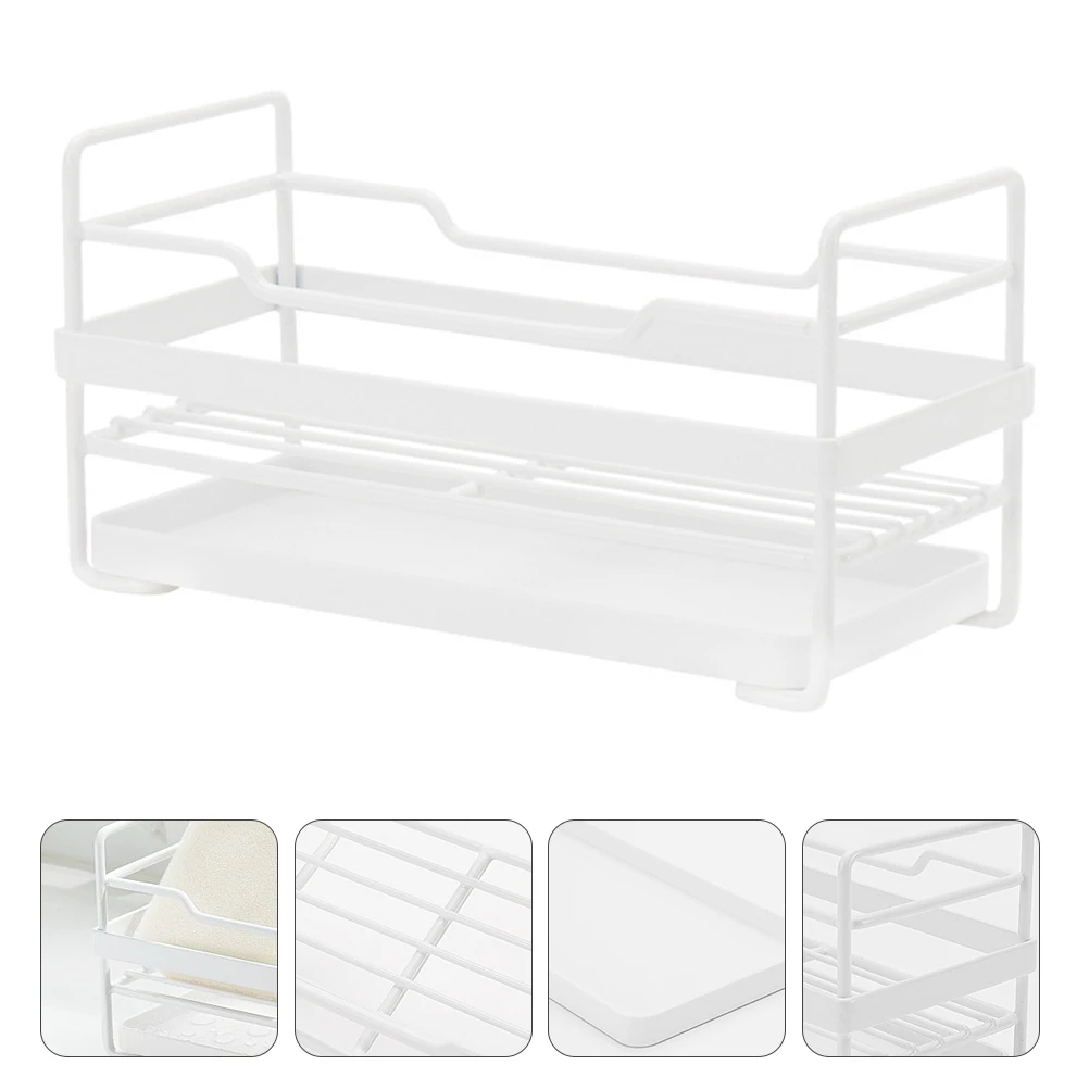 

Sponge Rack Iron Kitchen Holder Stand Bathroom Rack Kitchen Bathroom Holder Shelf Space Saving Countertop Stand