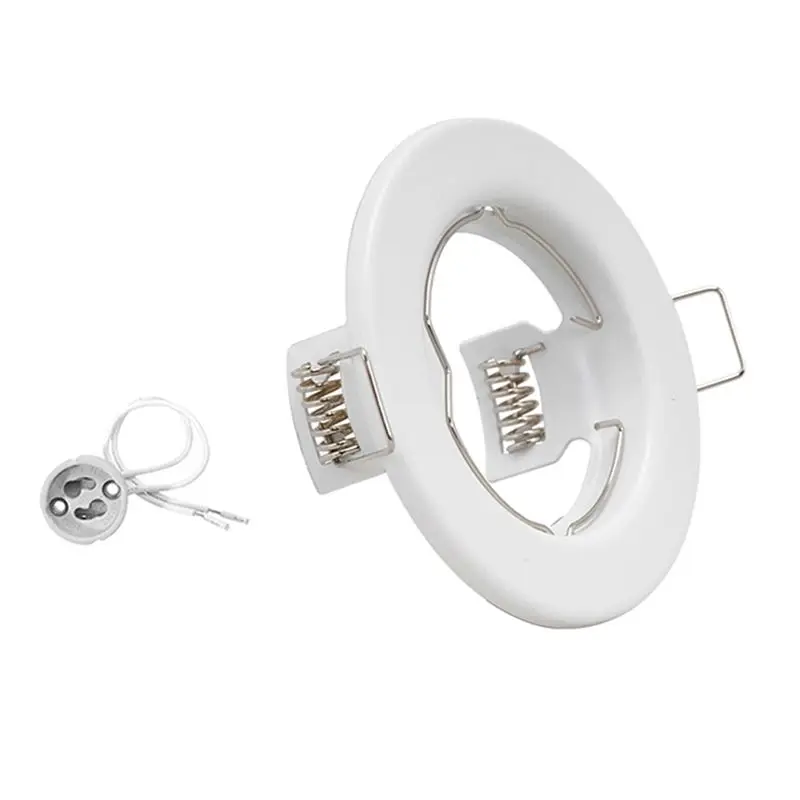 DT17 12pcs Down Light Frame, Recessed LED Ceiling Fixtures for GU10 MR16 Spot Lights, White Plastic Fitting Fixture 80mm